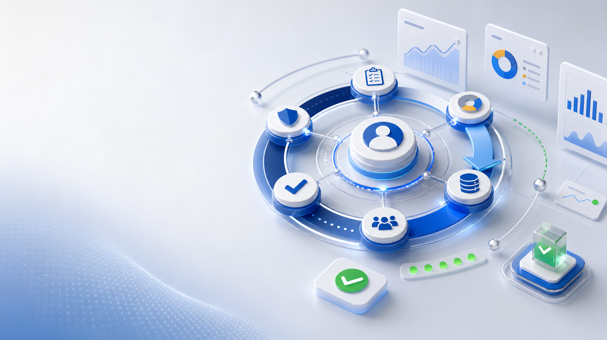 Customer data health dashboard showing recurring monitoring, governance and improvement.