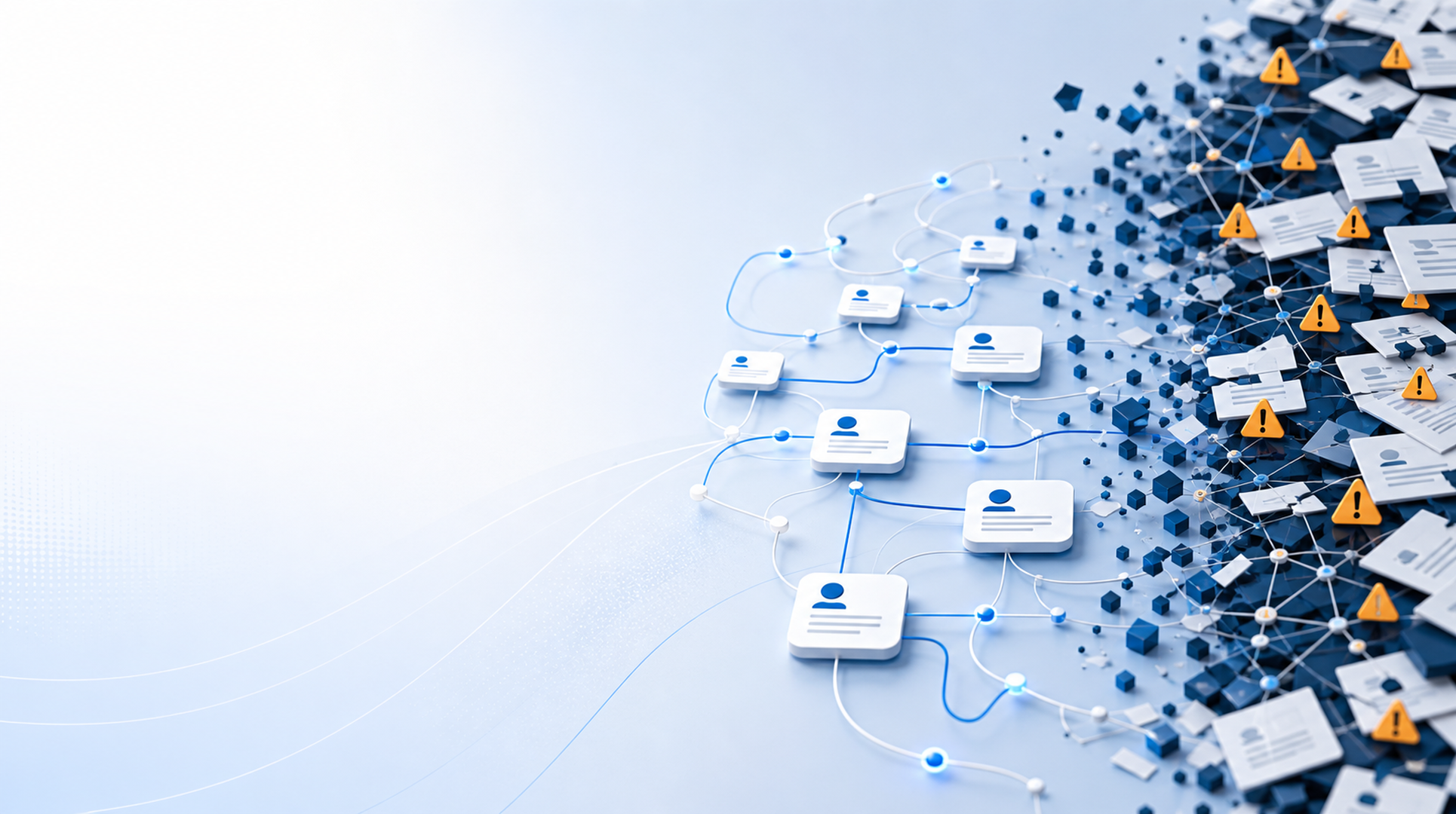 Disorganised customer records becoming a clean, structured customer data system.