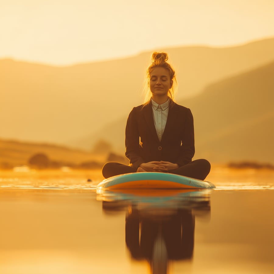 Calm river confluence — systems flowing together