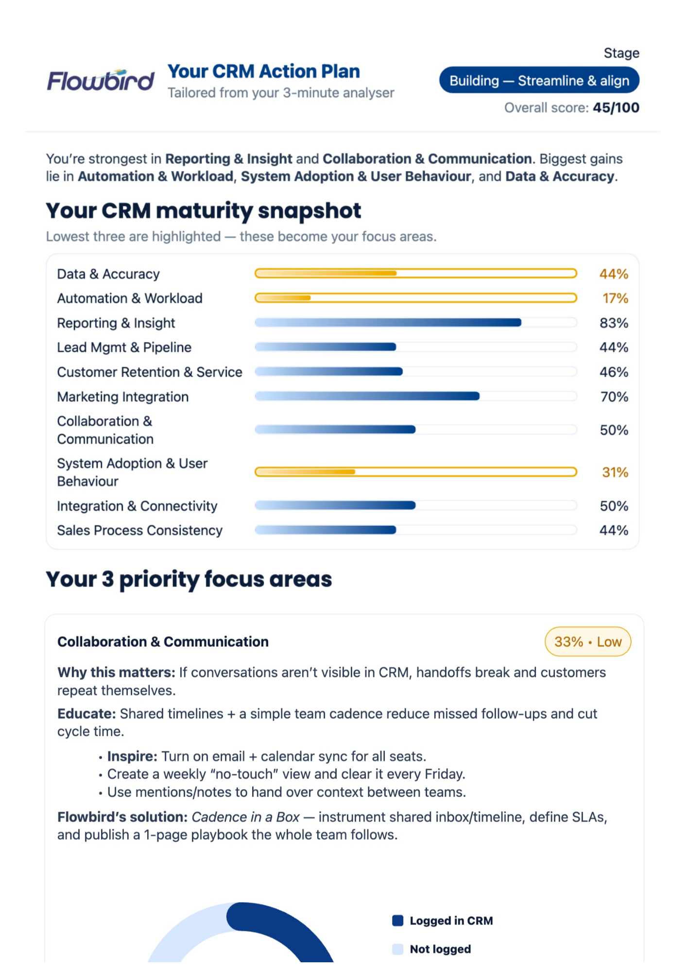 Example CRM Action Plan (A4 preview)